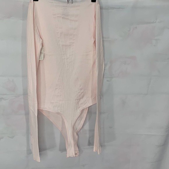 NWOT Free People Seams to me pink Long Sleeve Bodysuit - Picture 8 of 11
